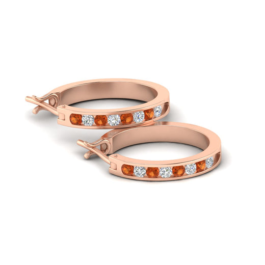 half-carat-channel-set-diamond-hoop-earring-with-orange-sapphire-in-rose-gold-fdear3970gsaor-nl-rg
