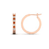 Load image into Gallery viewer, half-carat-channel-set-diamond-hoop-earring-with-orange-sapphire-in-rose-gold-fdear3970gsaorangle2-nl-rg