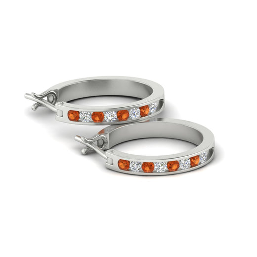half-carat-channel-set-diamond-hoop-earring-with-orange-sapphire-in-white-gold-fdear3970gsaor-nl-wg