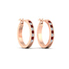 Load image into Gallery viewer, half-carat-channel-set-diamond-hoop-earring-with-ruby-in-rose-gold-fdear3970grudrangle3-nl-rg