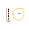 Load image into Gallery viewer, half-carat-channel-set-diamond-hoop-earring-with-ruby-in-yellow-gold-fdear3970grudrangle2-nl-yg-hw