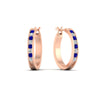 Load image into Gallery viewer, half-carat-channel-set-diamond-hoop-earring-with-sapphire-in-rose-gold-fdear3970gsablangle1-nl-rg