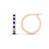 Load image into Gallery viewer, half-carat-channel-set-diamond-hoop-earring-with-sapphire-in-rose-gold-fdear3970gsablangle2-nl-rg