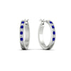 Load image into Gallery viewer, half-carat-channel-set-diamond-hoop-earring-with-sapphire-in-white-gold-fdear3970gsablangle1-nl-wg