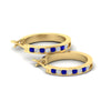 Load image into Gallery viewer, half-carat-channel-set-diamond-hoop-earring-with-sapphire-in-yellow-gold-fdear3970gsabl-nl-yg
