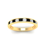 Load image into Gallery viewer, half-carat-channel-set-diamond-wedding-band-with-black-diamond-in-yellow-gold-FDWB5242ROGBLACKANGLE5-0.50CT-NL-YG
