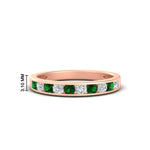 Load image into Gallery viewer, half-carat-channel-set-diamond-wedding-band-with-emerald-in-rose-gold-FDWB5242ROGEMGR-0.50CT-NL-RG-HW
