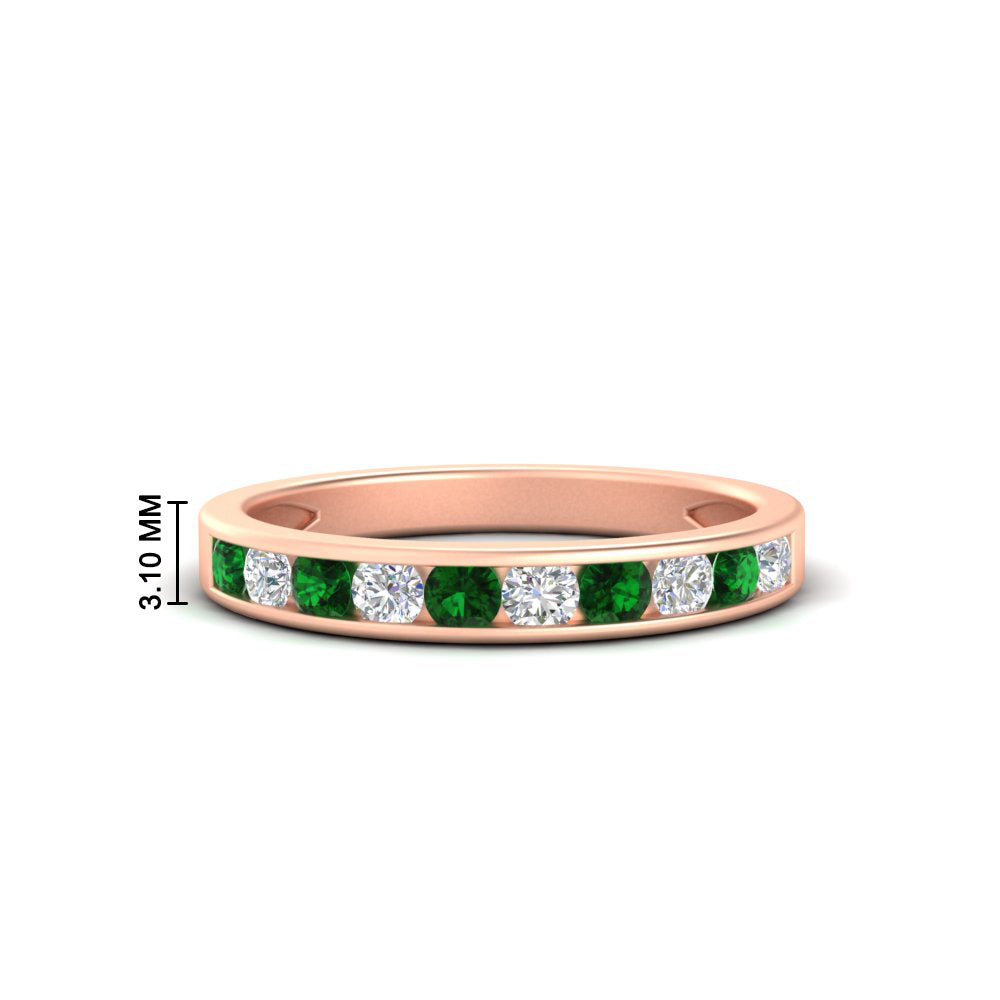 half-carat-channel-set-diamond-wedding-band-with-emerald-in-rose-gold-FDWB5242ROGEMGR-0.50CT-NL-RG-HW