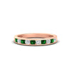 Load image into Gallery viewer, half-carat-channel-set-diamond-wedding-band-with-emerald-in-rose-gold-FDWB5242ROGEMGR-0.50CT-NL-RG
