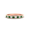 Thumbnail 20 - half-carat-channel-set-diamond-wedding-band-with-emerald-in-rose-gold-FDWB5242ROGEMGR-0.50CT-NL-RG