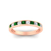 Load image into Gallery viewer, half-carat-channel-set-diamond-wedding-band-with-emerald-in-rose-gold-FDWB5242ROGEMGRANGLE5-0.50CT-NL-RG