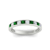 Load image into Gallery viewer, half-carat-channel-set-diamond-wedding-band-with-emerald-in-white-gold-FDWB5242ROGEMGRANGLE5-0.50CT-NL-WG