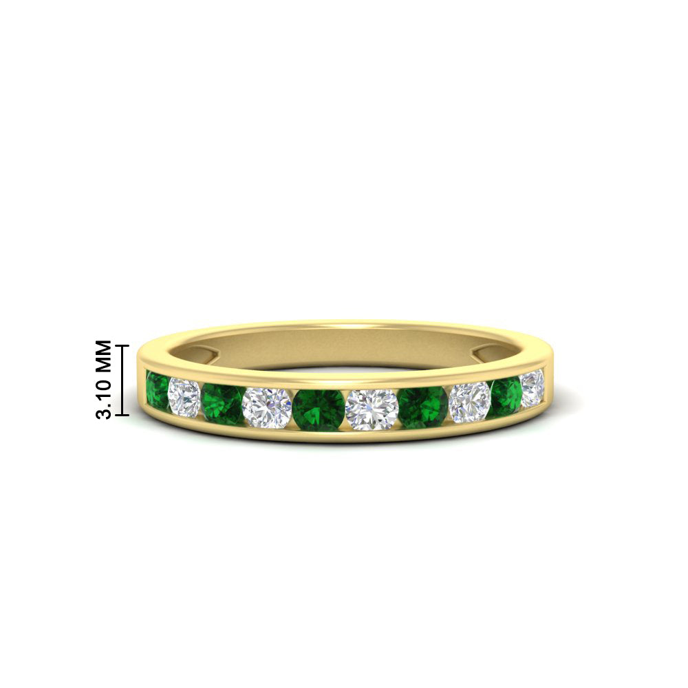 half-carat-channel-set-diamond-wedding-band-with-emerald-in-yellow-gold-FDWB5242ROGEMGR-0.50CT-NL-YG-HW
