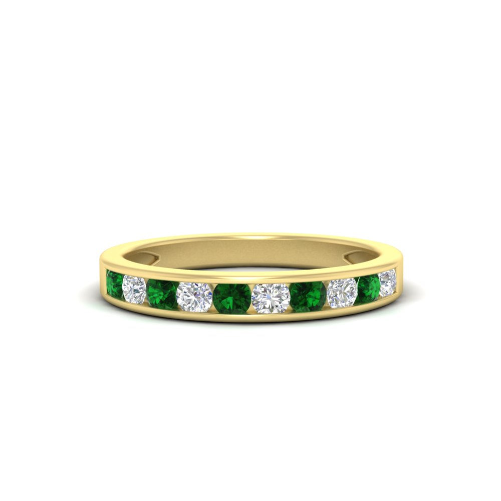 half-carat-channel-set-diamond-wedding-band-with-emerald-in-yellow-gold-FDWB5242ROGEMGR-0.50CT-NL-YG