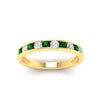 Load image into Gallery viewer, half-carat-channel-set-diamond-wedding-band-with-emerald-in-yellow-gold-FDWB5242ROGEMGRANGLE5-0.50CT-NL-YG