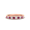 Load image into Gallery viewer, half-carat-channel-set-diamond-wedding-band-with-pink-sapphire-in-rose-gold-FDWB5242ROGSADRPI-0.50CT-NL-RG