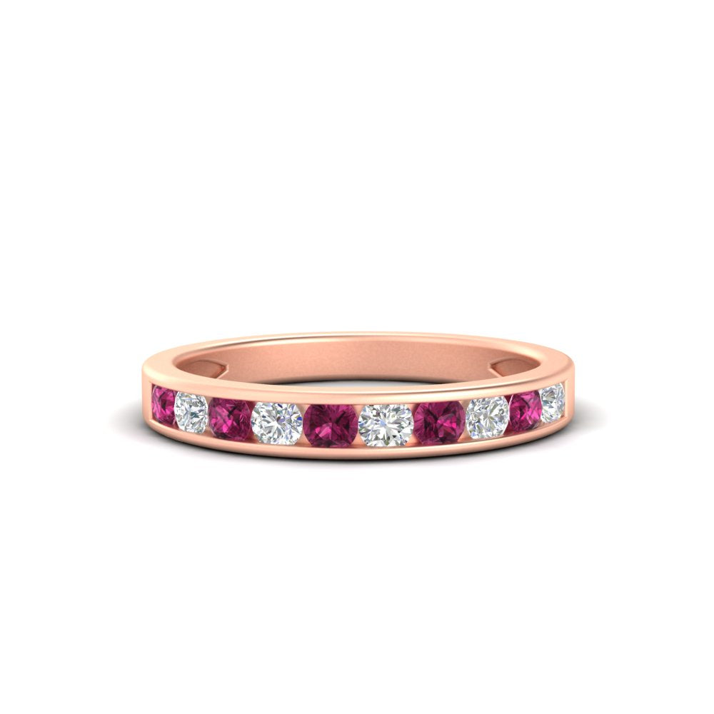 half-carat-channel-set-diamond-wedding-band-with-pink-sapphire-in-rose-gold-FDWB5242ROGSADRPI-0.50CT-NL-RG