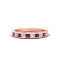 Thumbnail 14 - half-carat-channel-set-diamond-wedding-band-with-pink-sapphire-in-rose-gold-FDWB5242ROGSADRPI-0.50CT-NL-RG