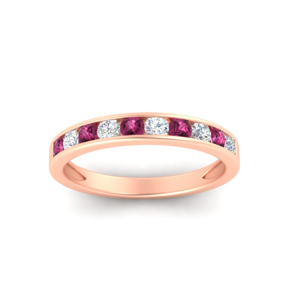 half-carat-channel-set-diamond-wedding-band-with-pink-sapphire-in-rose-gold-FDWB5242ROGSADRPIANGLE5-0.50CT-NL-RG