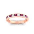 Thumbnail 17 - half-carat-channel-set-diamond-wedding-band-with-pink-sapphire-in-rose-gold-FDWB5242ROGSADRPIANGLE5-0.50CT-NL-RG