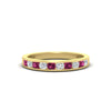 Load image into Gallery viewer, half-carat-channel-set-diamond-wedding-band-with-pink-sapphire-in-yellow-gold-FDWB5242ROGSADRPI-0.50CT-NL-YG