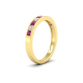 Thumbnail 90 - half-carat-channel-set-diamond-wedding-band-with-pink-sapphire-in-yellow-gold-FDWB5242ROGSADRPIANGLE2-0.50CT-NL-YG