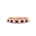 Thumbnail 26 - half-carat-channel-set-diamond-wedding-band-with-ruby-in-rose-gold-FDWB5242ROGRUDR-0.50CT-NL-RG