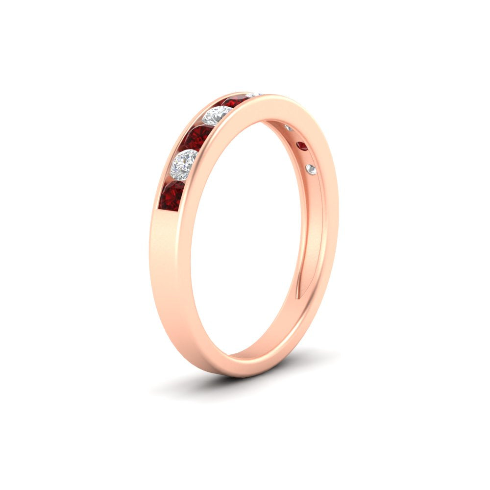 half-carat-channel-set-diamond-wedding-band-with-ruby-in-rose-gold-FDWB5242ROGRUDRANGLE2-0.50CT-NL-RG