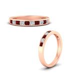 Load image into Gallery viewer, half-carat-channel-set-diamond-wedding-band-with-ruby-in-rose-gold-FDWB5242ROGRUDRANGLE3-0.50CT-NL-RG
