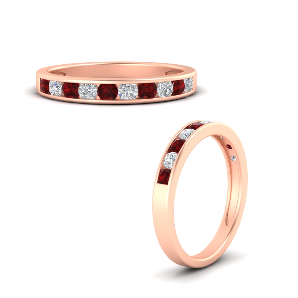 half-carat-channel-set-diamond-wedding-band-with-ruby-in-rose-gold-FDWB5242ROGRUDRANGLE3-0.50CT-NL-RG