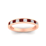 Load image into Gallery viewer, half-carat-channel-set-diamond-wedding-band-with-ruby-in-rose-gold-FDWB5242ROGRUDRANGLE5-0.50CT-NL-RG
