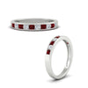 Load image into Gallery viewer, half-carat-channel-set-diamond-wedding-band-with-ruby-in-white-gold-FDWB5242ROGRUDRANGLE3-0.50CT-NL-WG