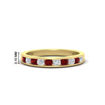 Load image into Gallery viewer, half-carat-channel-set-diamond-wedding-band-with-ruby-in-yellow-gold-FDWB5242ROGRUDR-0.50CT-NL-YG-HW
