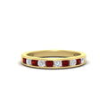 Thumbnail 98 - half-carat-channel-set-diamond-wedding-band-with-ruby-in-yellow-gold-FDWB5242ROGRUDR-0.50CT-NL-YG