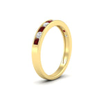Load image into Gallery viewer, half-carat-channel-set-diamond-wedding-band-with-ruby-in-yellow-gold-FDWB5242ROGRUDRANGLE2-0.50CT-NL-YG
