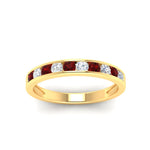 Load image into Gallery viewer, half-carat-channel-set-diamond-wedding-band-with-ruby-in-yellow-gold-FDWB5242ROGRUDRANGLE5-0.50CT-NL-YG

