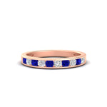 Load image into Gallery viewer, half-carat-channel-set-diamond-wedding-band-with-sapphire-in-rose-gold-FDWB5242ROGSABL-0.50CT-NL-RG
