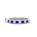 Load image into Gallery viewer, half-carat-channel-set-diamond-wedding-band-with-sapphire-in-white-gold-FDWB5242ROGSABL-0.50CT-NL-WG-HW

