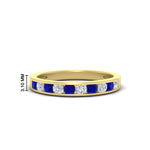 Load image into Gallery viewer, half-carat-channel-set-diamond-wedding-band-with-sapphire-in-yellow-gold-FDWB5242ROGSABL-0.50CT-NL-YG-HW
