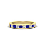 Load image into Gallery viewer, half-carat-channel-set-diamond-wedding-band-with-sapphire-in-yellow-gold-FDWB5242ROGSABL-0.50CT-NL-YG

