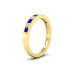 Load image into Gallery viewer, half-carat-channel-set-diamond-wedding-band-with-sapphire-in-yellow-gold-FDWB5242ROGSABLANGLE2-0.50CT-NL-YG
