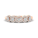 Load image into Gallery viewer, half-carat-classic-5-stone-round-halo-diamond-wedding-band-in-rose-gold-FD11137B-NL-RG
