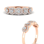 Load image into Gallery viewer, half-carat-classic-5-stone-round-halo-diamond-wedding-band-in-rose-gold-FD11137B-NL-RG
