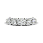 Load image into Gallery viewer, half-carat-classic-5-stone-round-halo-diamond-wedding-band-in-white-gold-FD11137B-NL-WG
