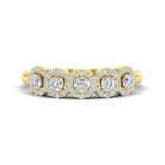 Load image into Gallery viewer, half-carat-classic-5-stone-round-halo-diamond-wedding-band-in-yellow-gold-FD11137B-NL-YG
