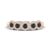 Load image into Gallery viewer, half-carat-classic-5-stone-round-halo-diamond-wedding-band-with-black-diamond-in-rose-gold-FD11137BGBLACK-NL-RG