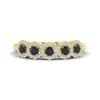 Load image into Gallery viewer, half-carat-classic-5-stone-round-halo-diamond-wedding-band-with-black-diamond-in-yellow-gold-FD11137BGBLACK-NL-YG