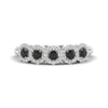 Load image into Gallery viewer, half-carat-classic-5-stone-round-halo-diamond-wedding-band-with-black-diamond-white-gold-FD11137BGBLACK-NL-WG