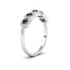 Load image into Gallery viewer, half-carat-classic-5-stone-round-halo-diamond-wedding-band-with-black-diamond-white-gold-FD11137BGBLACK-NL-WG