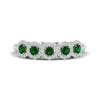 Load image into Gallery viewer, half-carat-classic-5-stone-round-halo-diamond-wedding-band-with-emerald-white-gold-FD11137BGEMGR-NL-WG